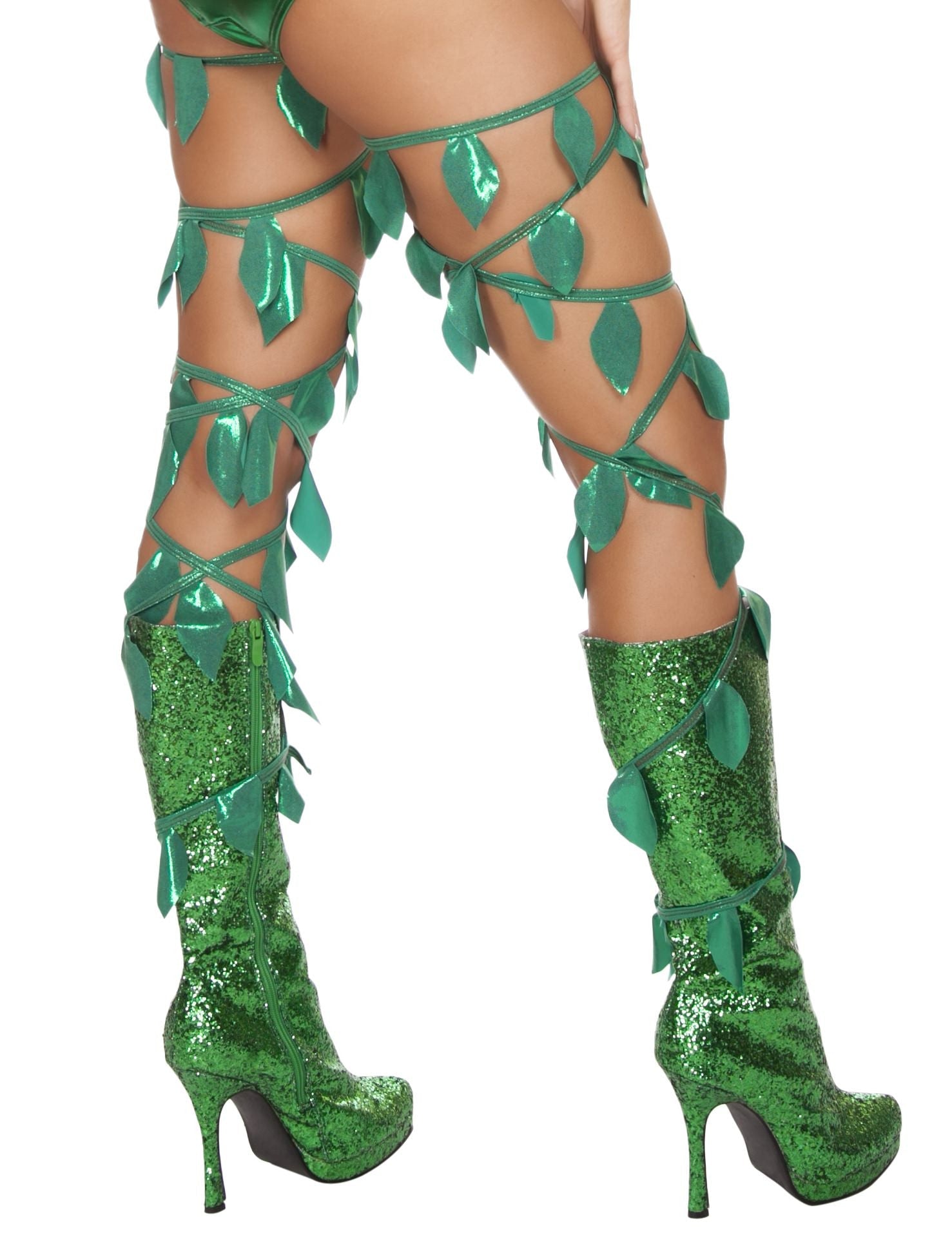 Green Runway 4642 - Green Leaf Thigh Wraps Costumes Size O/S