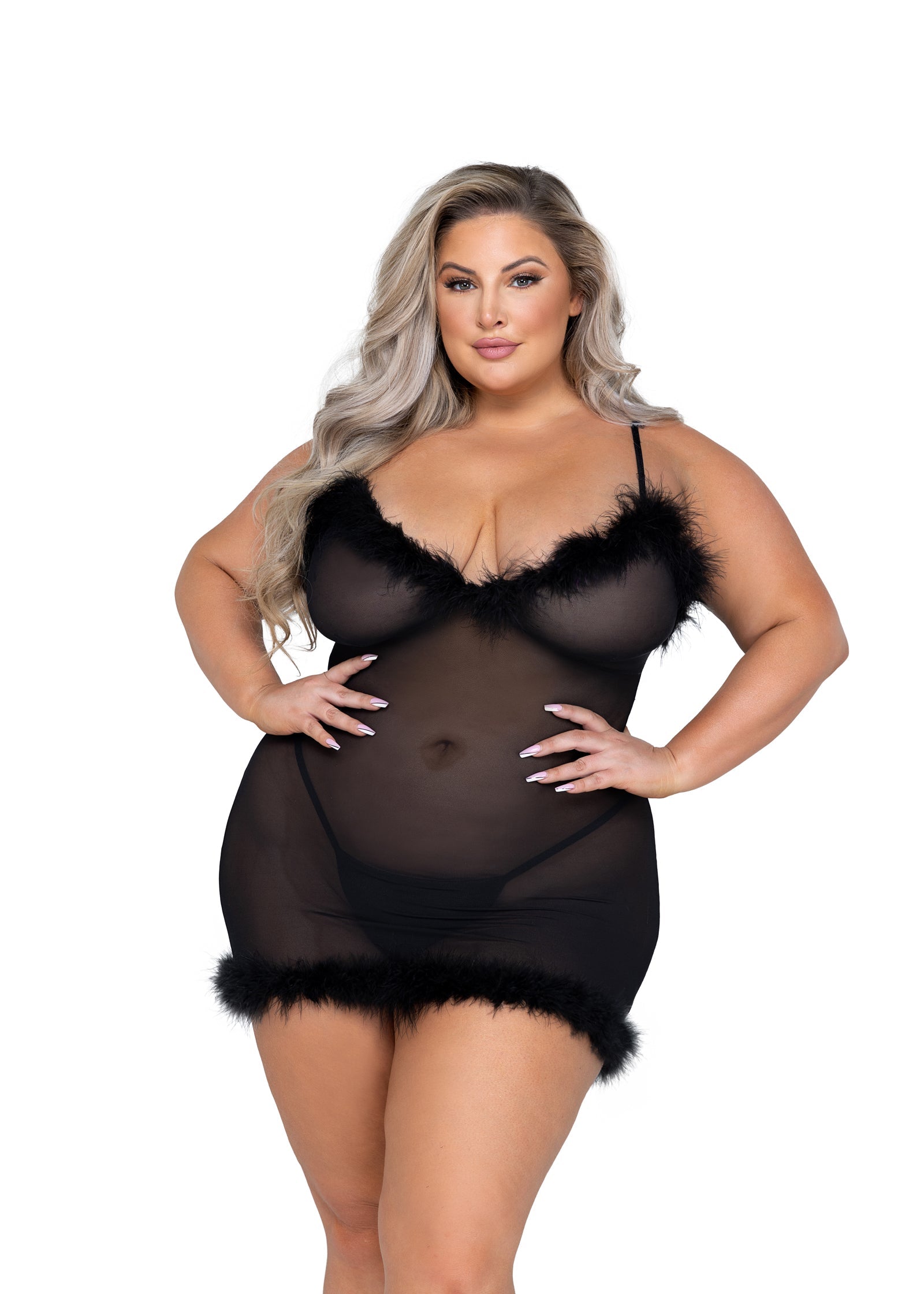 Black Feminine Afterhours Chemise Lingerie Size 2XL