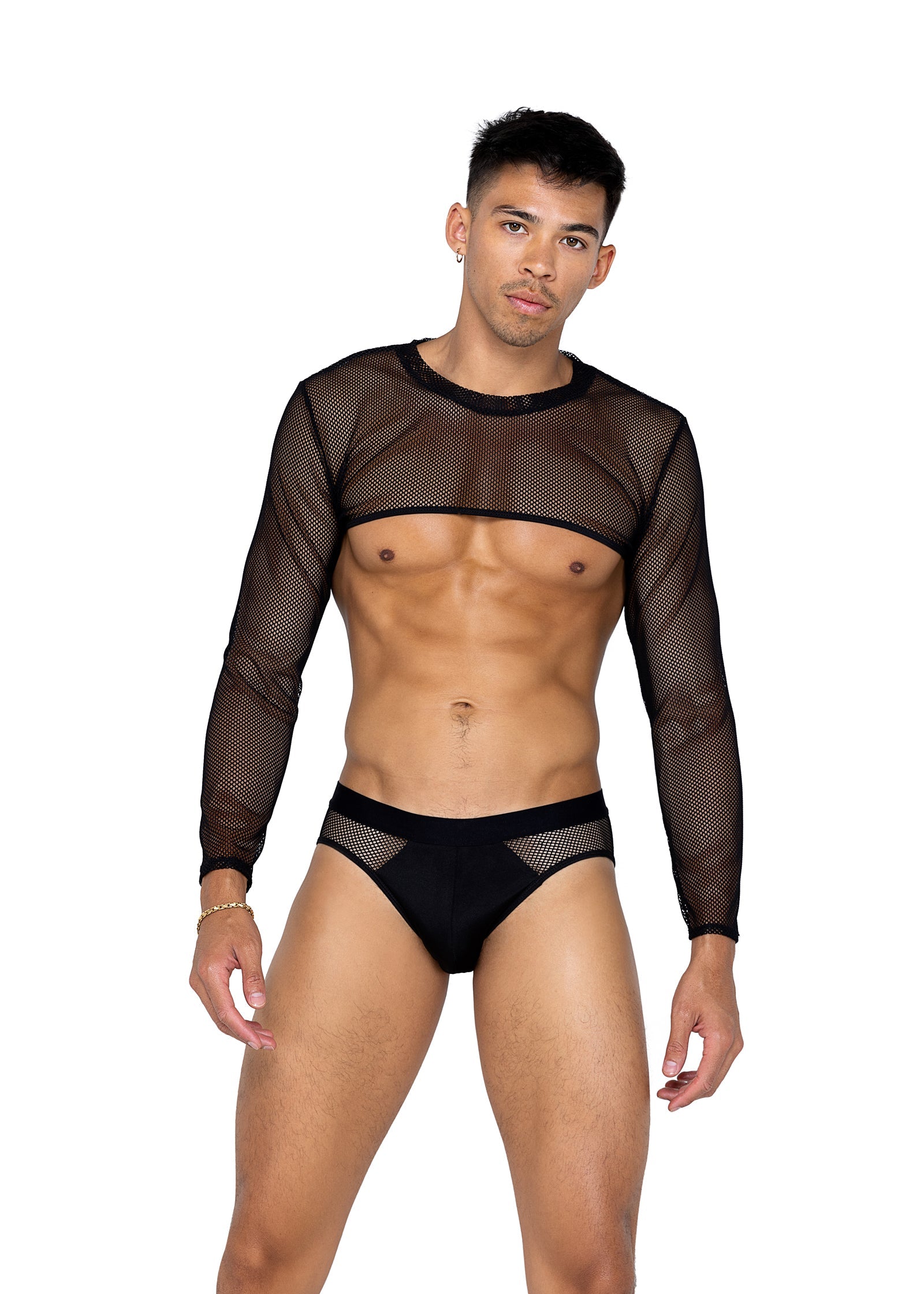 Black Sleek Mens X-Posed Brief Lingerie Size XL