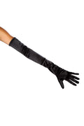 Stretch Satin Gloves Costume Gloves in Black by Build-A-Hoochie