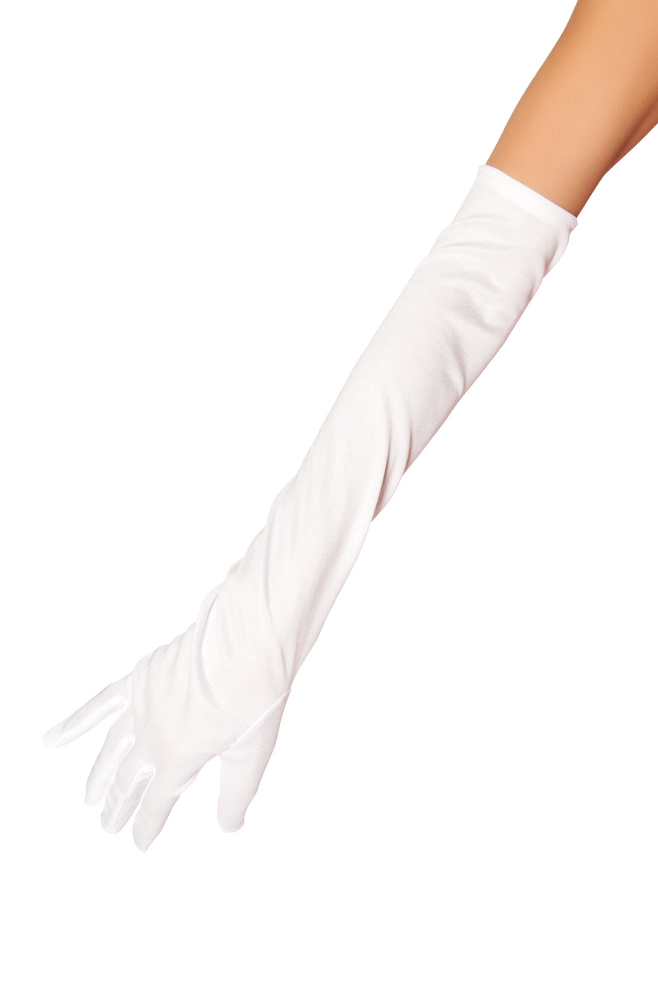 White Runway 10104 - Stretch Satin Gloves Ravewear Size O/S