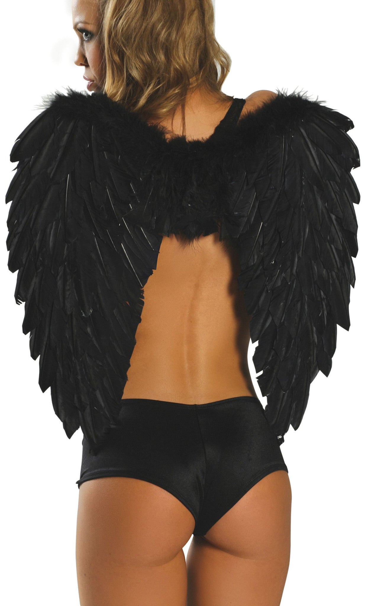 Black Whimsical 1361 - Feathered Wings Ravewear Size O/S