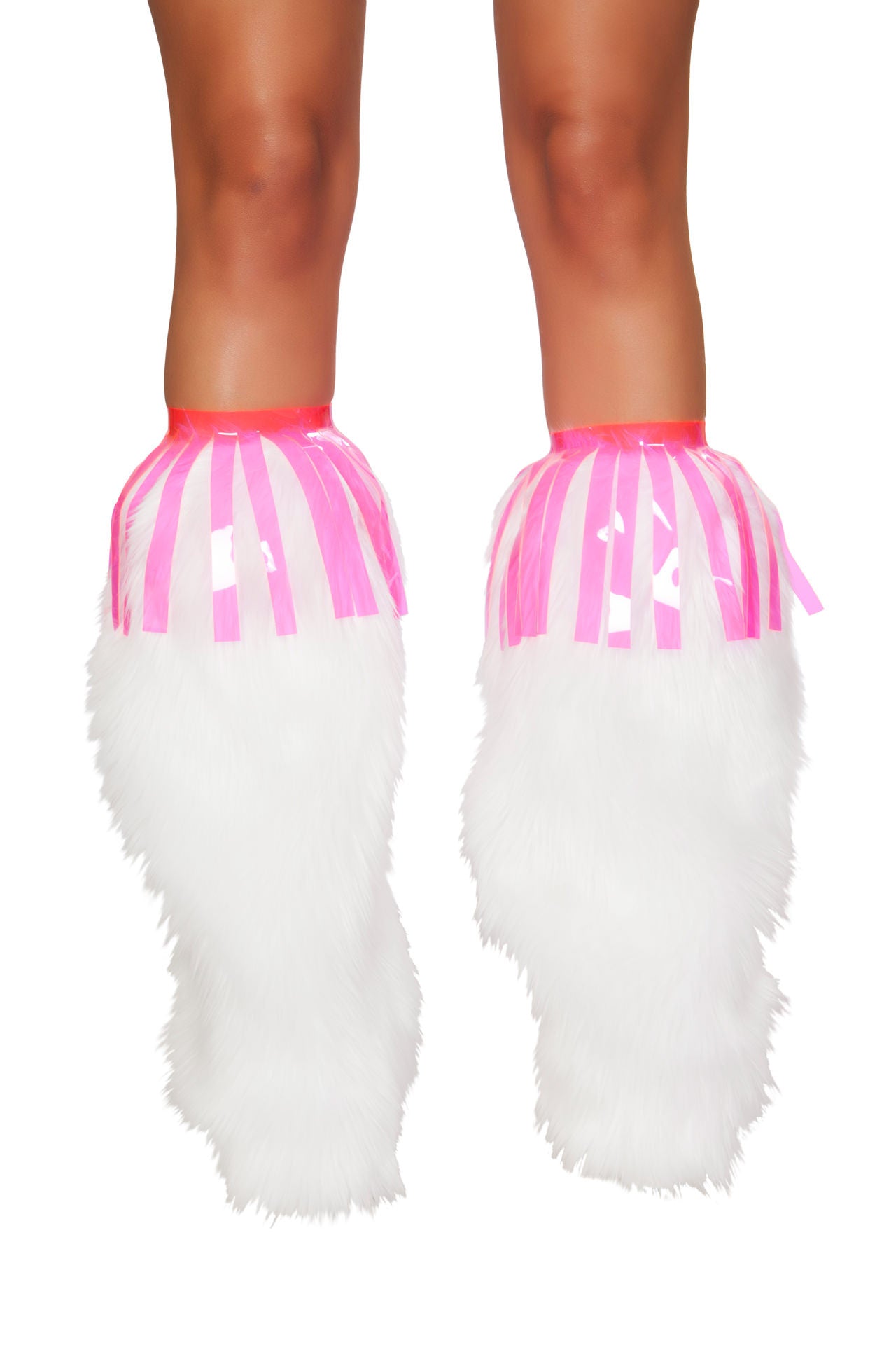 As shown Sovereign 3242 - Pair of Vinyl Fringe Leg Wrap Ravewear Size O/S