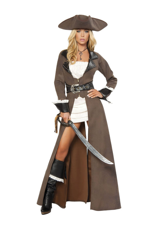 Deluxe 4PC Pirate Captain Costume Set by Build-A-Hoochie