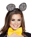 Rhinestone Mouse Ears Costume Headwear in Black by Build-A-Hoochie