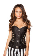 Elegant Corset with Front Clasp Corset in Black by Build-A-Hoochie