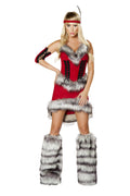 3PC Native American Babe Costume Set in Red by Build-A-Hoochie