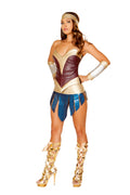4PC American Heroine Costume Set in Burgundy by Build-A-Hoochie