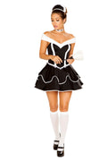 4PC Sexy Chamber Maid Costume Set in Black by Build-A-Hoochie