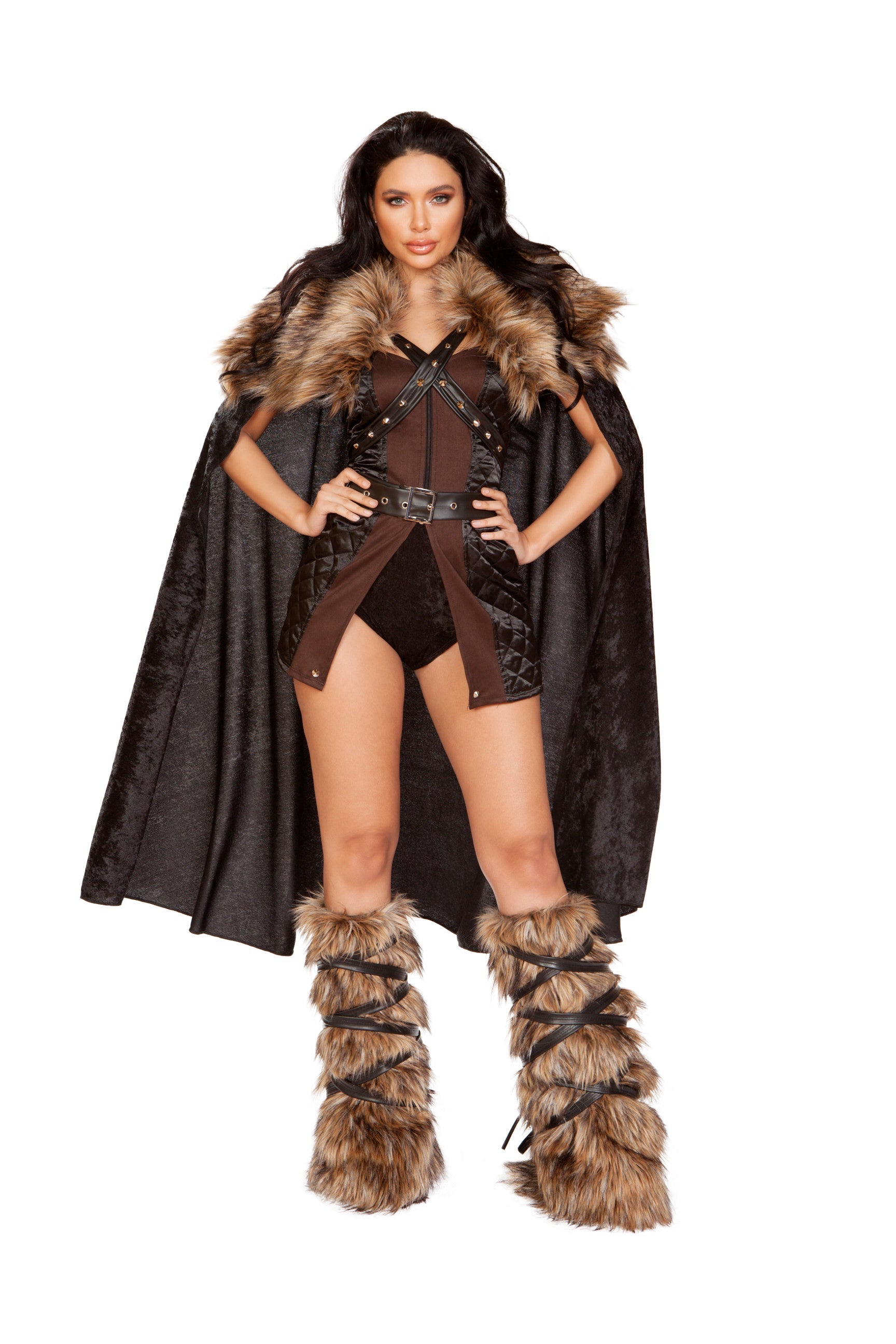 Black/brown Chic 4896 - 4pc Northern Warrior Costumes Size L