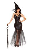 3PC Witch with an Evil Spell Costume Set in Black by Build-A-Hoochie