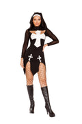 2PC Loving Nun Costume Set in Black by Build-A-Hoochie