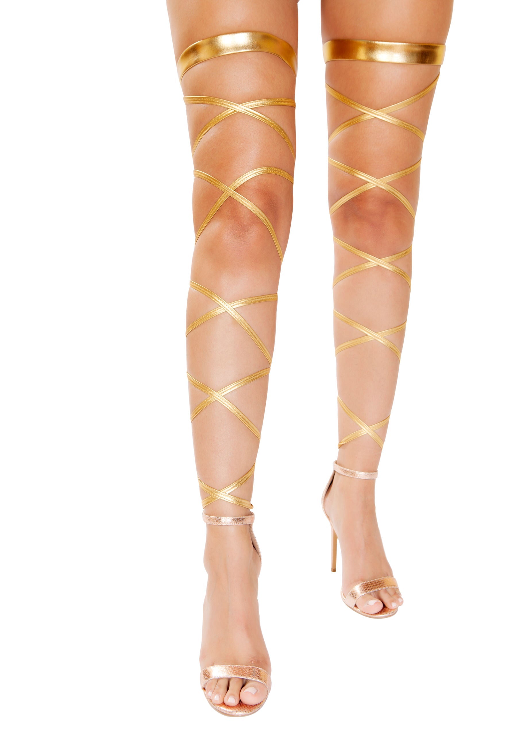 BAH4929 - Sultry Pair of Metallic Leg Wraps