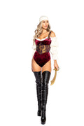 4PC Elegant Pirate Maiden Costume Costume Set in Burgundy by Build-A-Hoochie