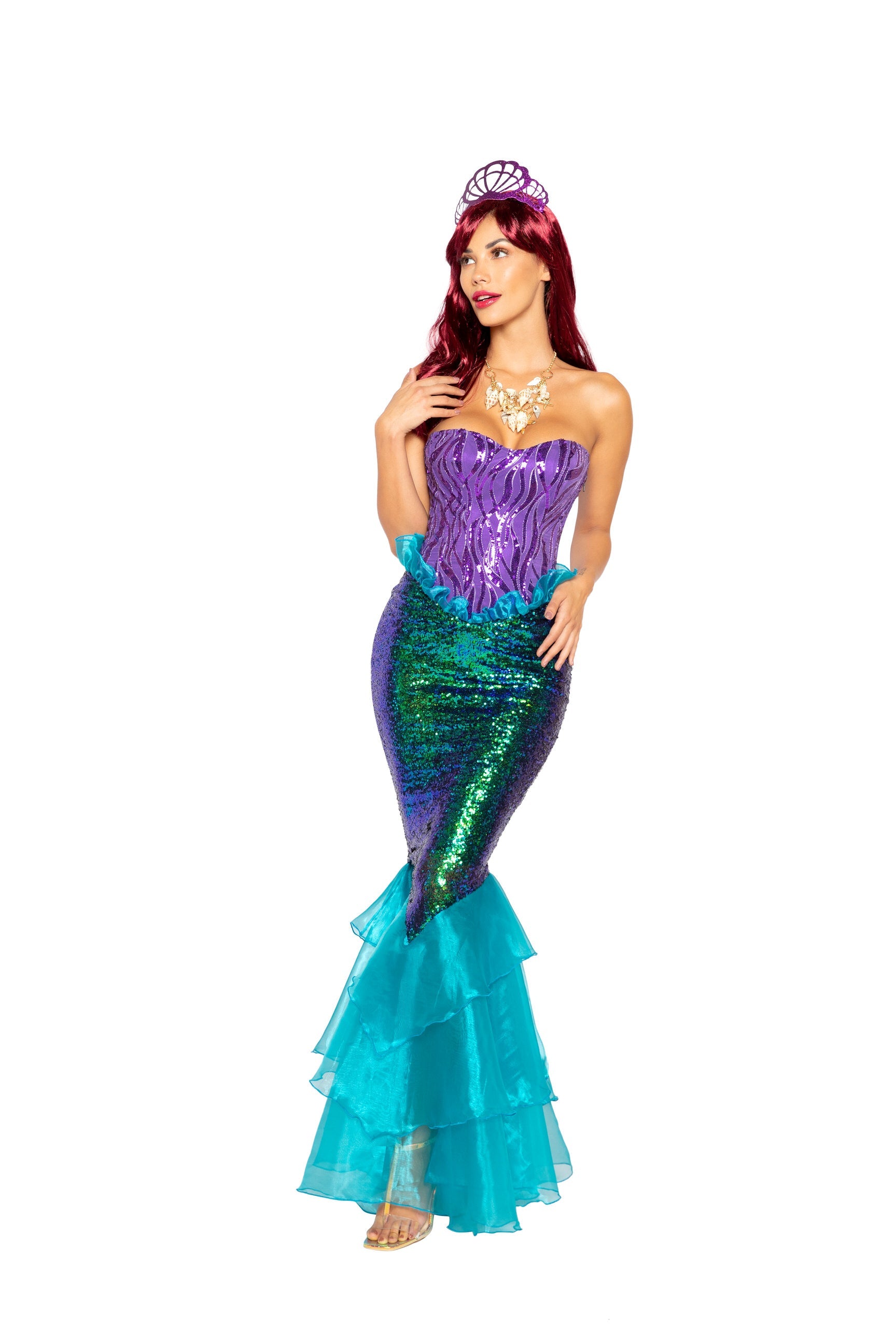 Purple/aqua Cosmic 4995 - 3pc Majestic Mermaid Costumes Size L