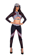 2PC Sexy Race Car Driver Costume Set in Black by Build-A-Hoochie