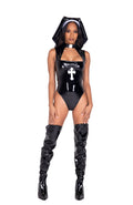 2PC Misbeheaven Nun Costume Costume Set in Black by Build-A-Hoochie