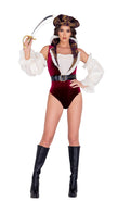 5PC Sultry Pirate Costume Costume Set in Red by Build-A-Hoochie