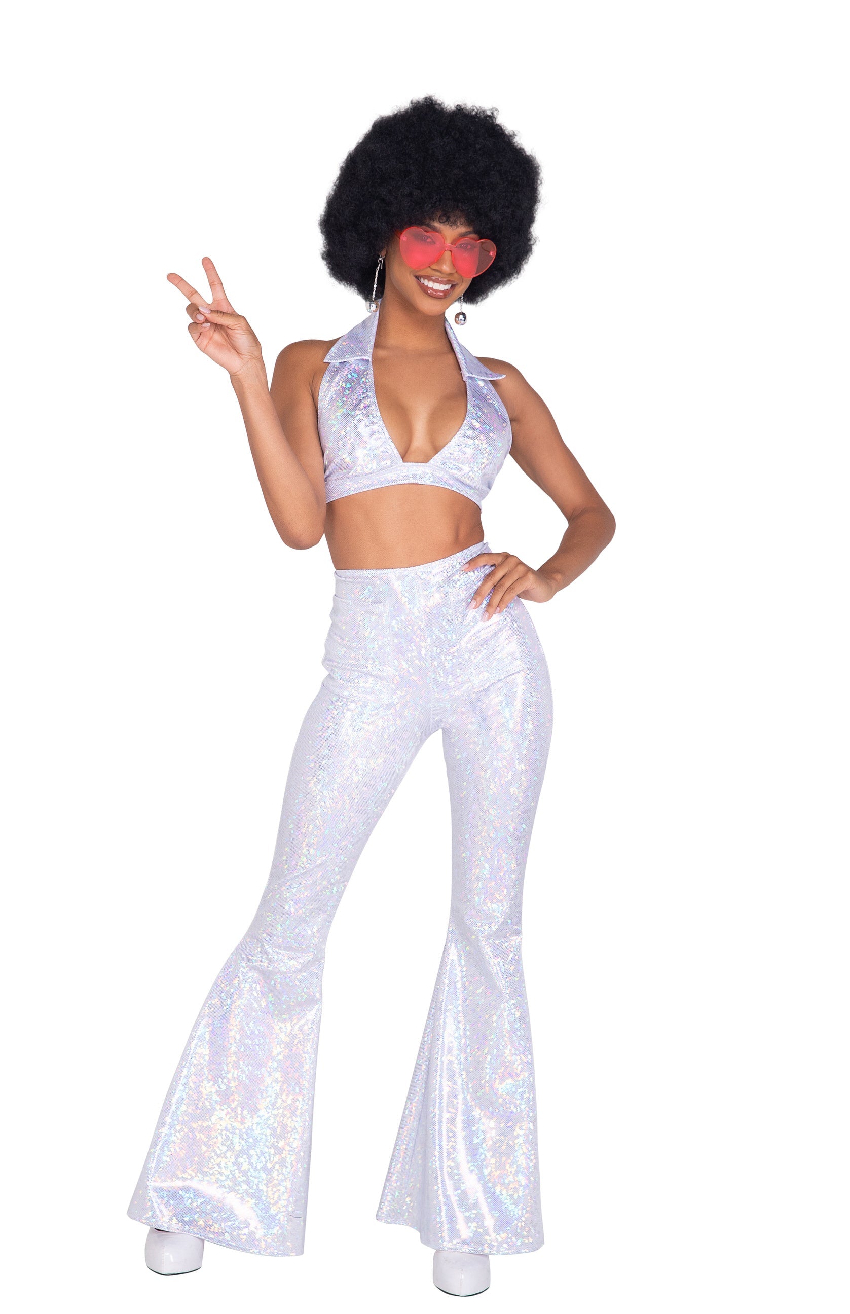 Silver Flawless 5066 - 2pc Disco Fever Costumes Size L