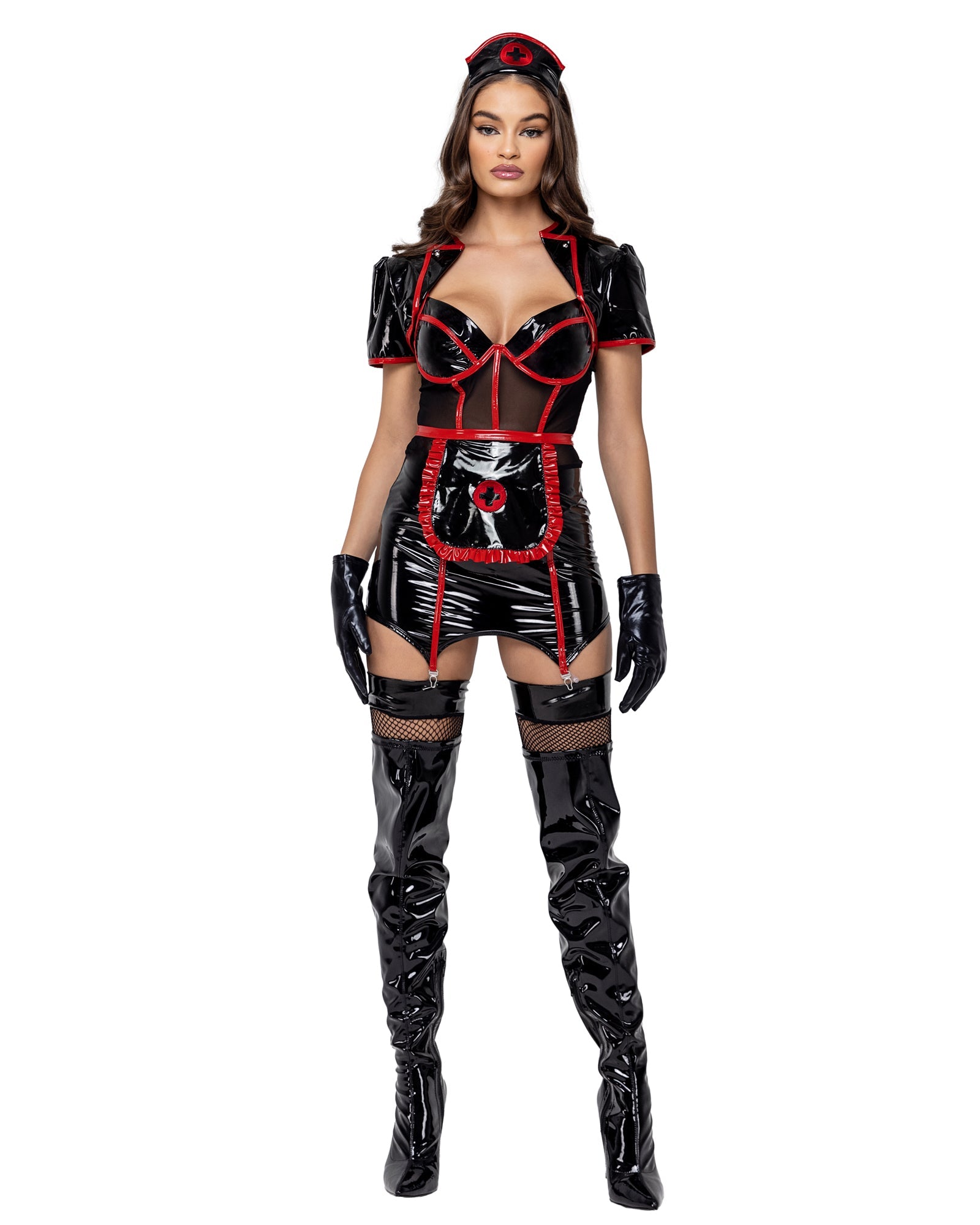 Black/red Desirable 6181 - 4PC Ravishing Nurse Costumes Size L