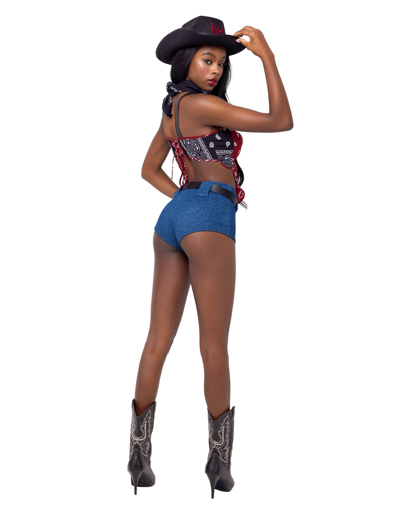 Fabulous 6196 - 4PC Western Cowgirl Costumes Back View