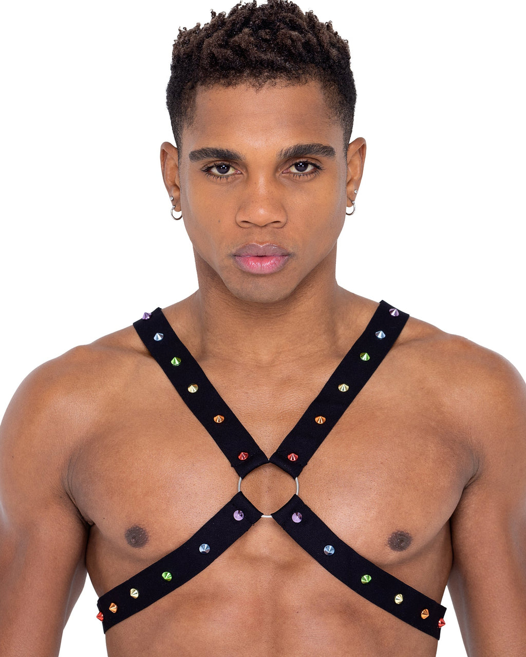 Black/multi Bold 6337 - Mens Pride Harness Ravewear Size L/XL