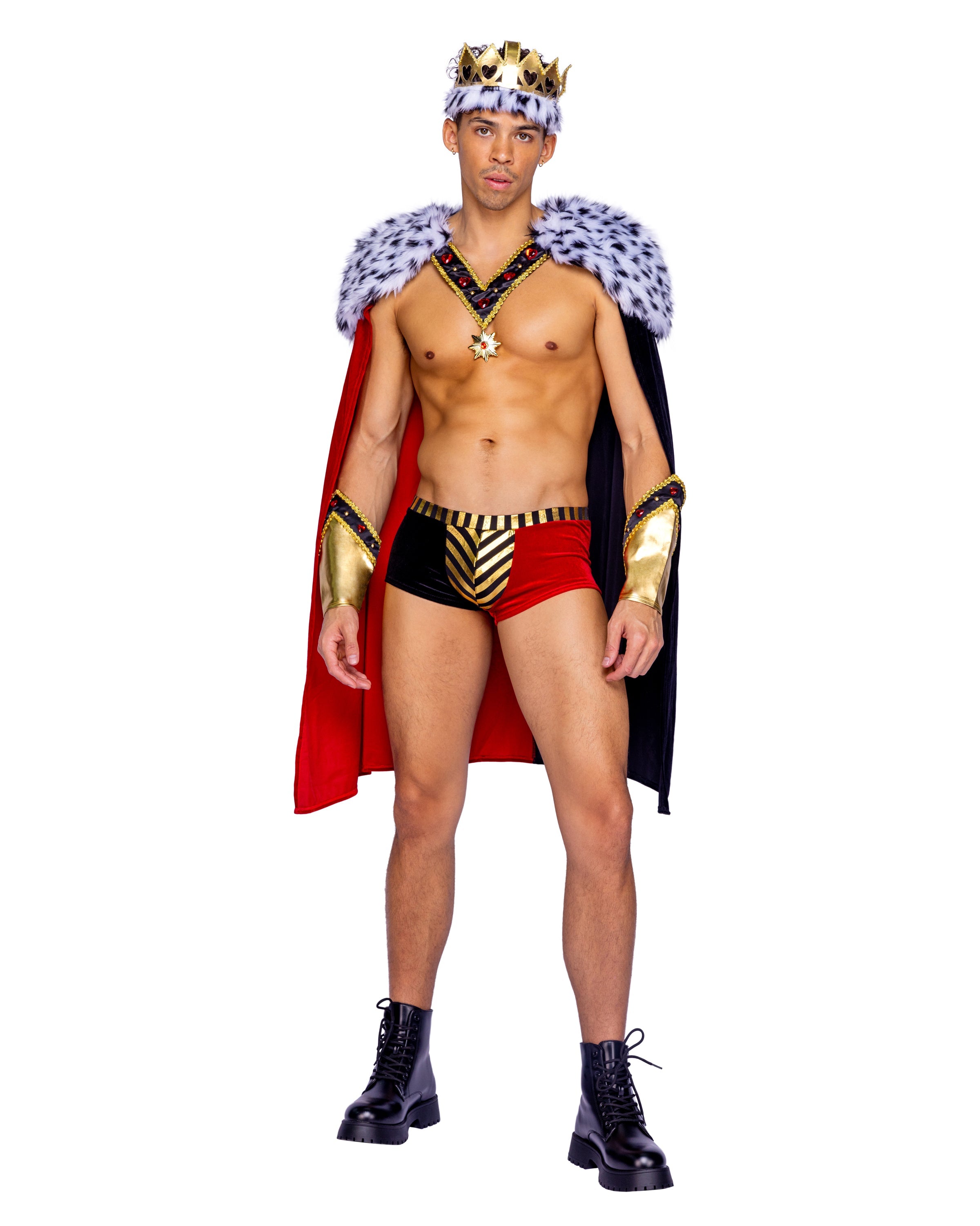 Black/red/gold/white Glamorous 6361 - 3pc King of Hearts Costumes Size XL