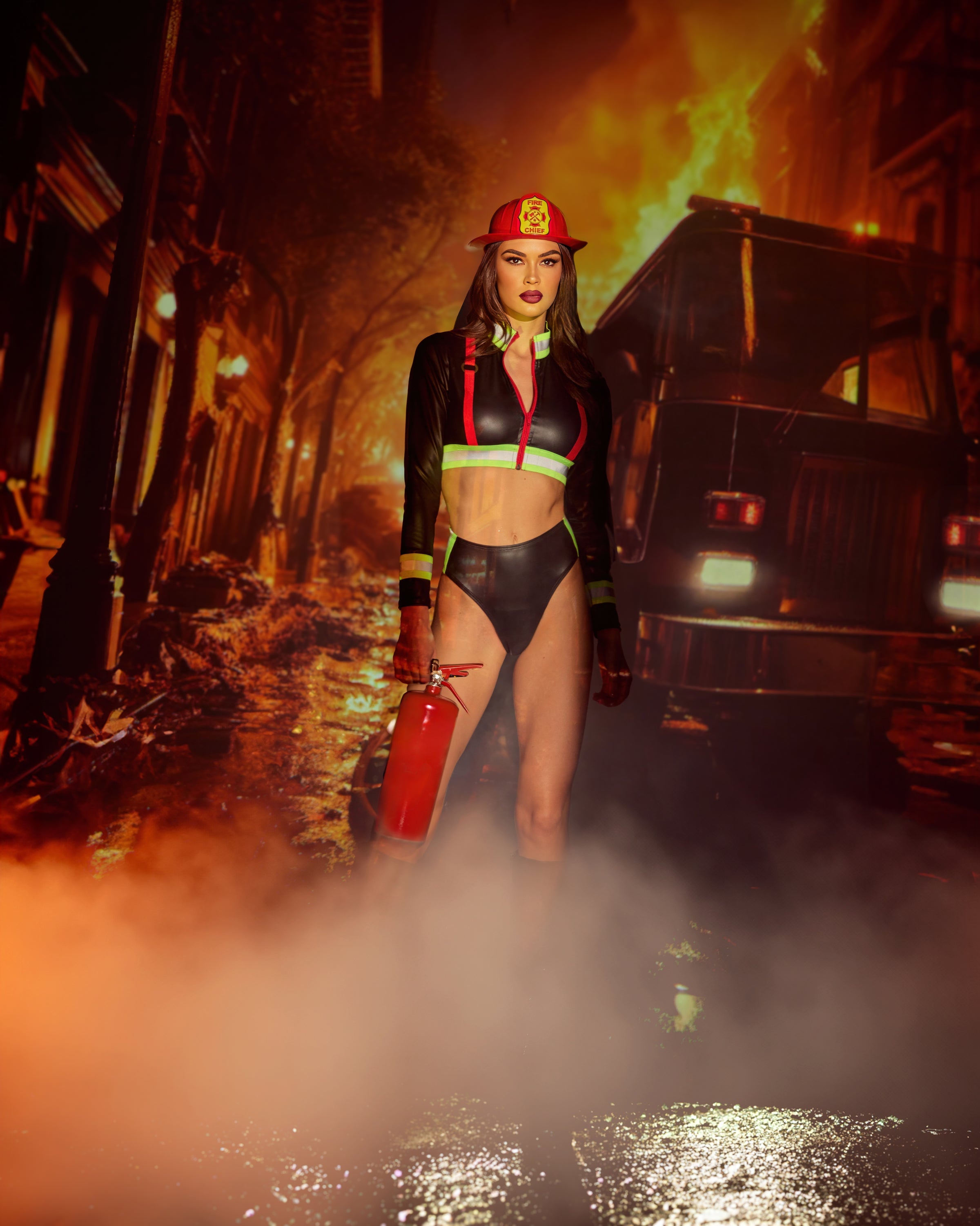 Exalted 6373 - 3pc Fierce Fire Woman Costumes