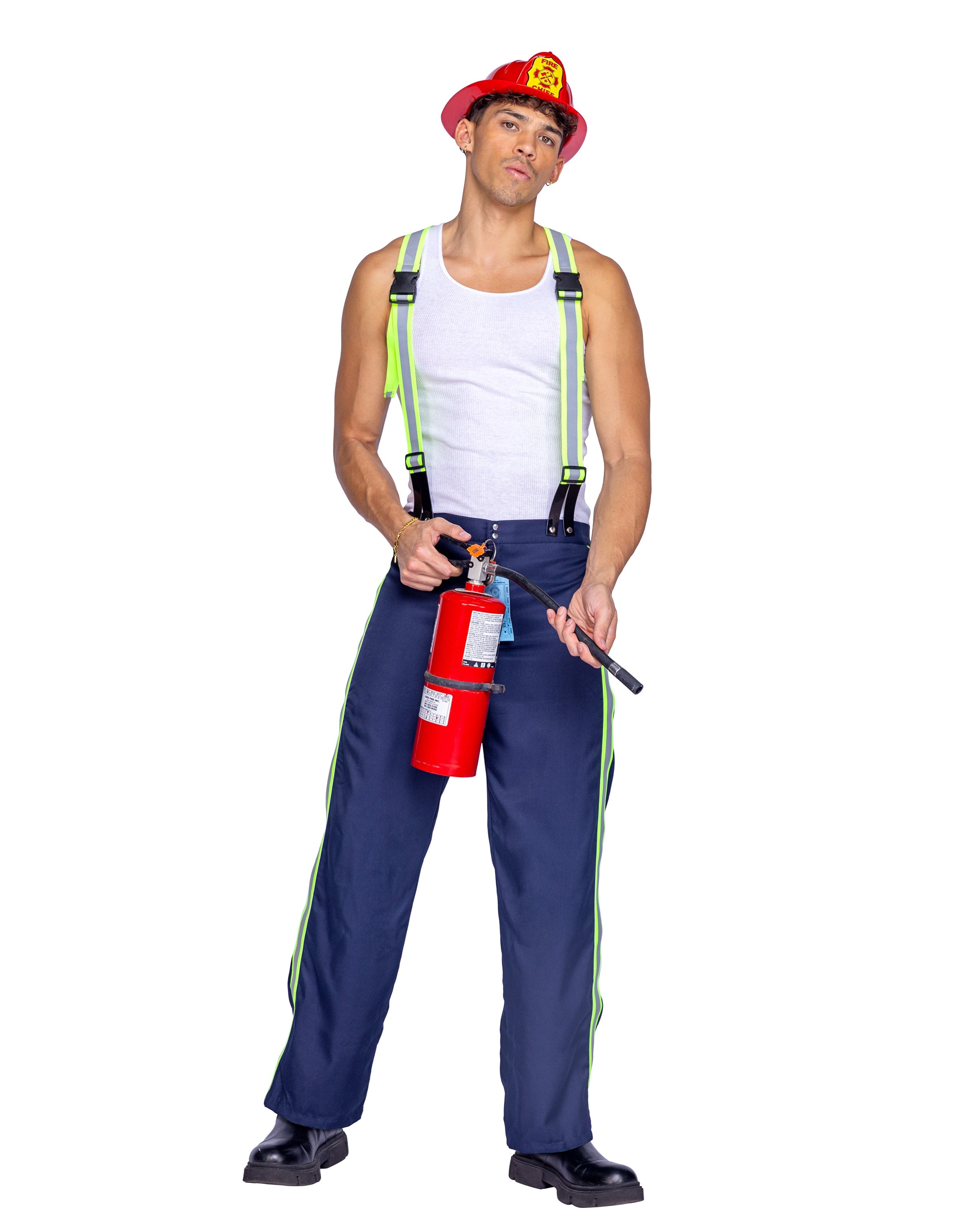 Blue/red/multi Dreamy 6374 - 2pc Fireman Hunk Costumes Size XL
