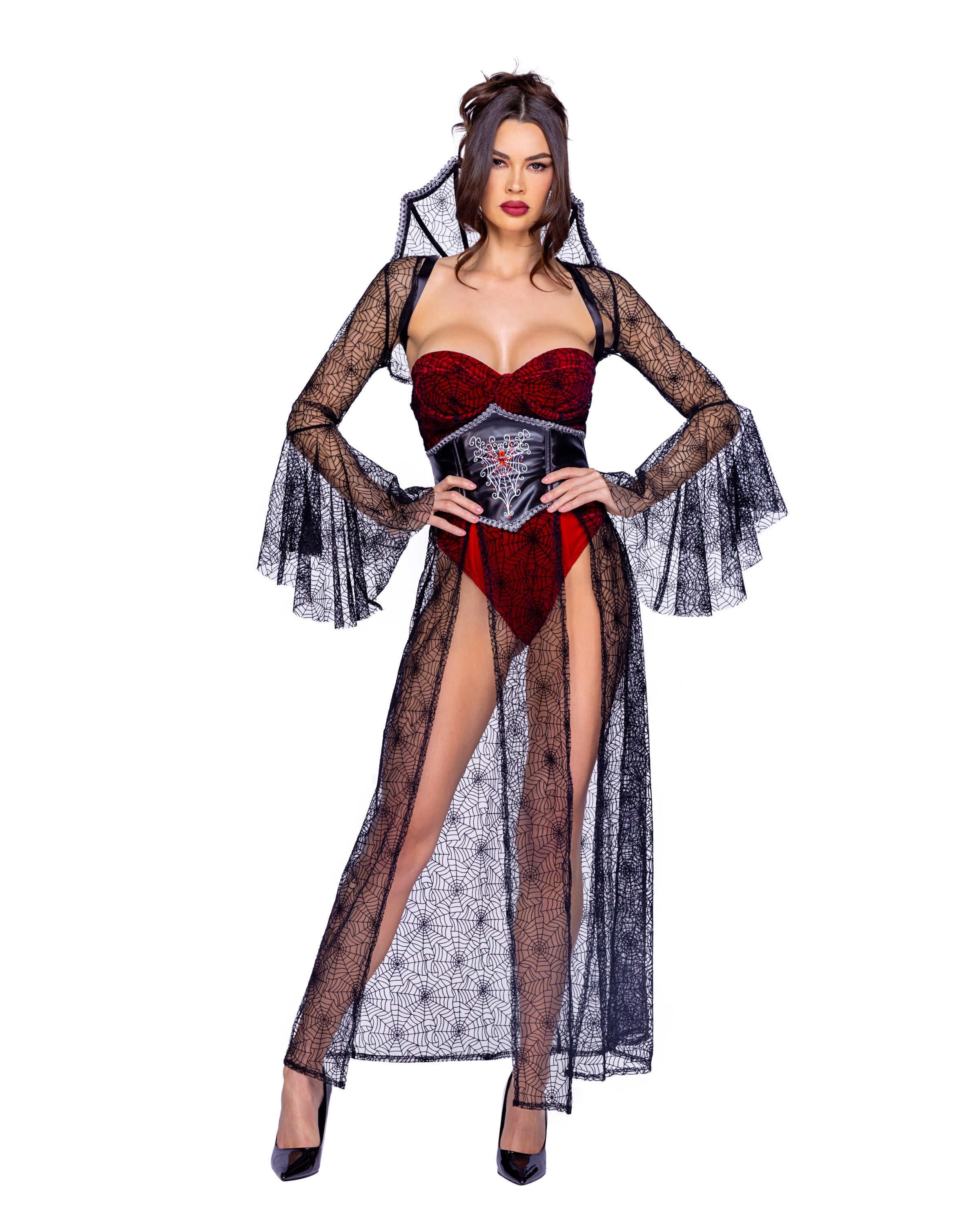 Black/red Celebrated 6376 - 4pc Black Widow Costumes Size L