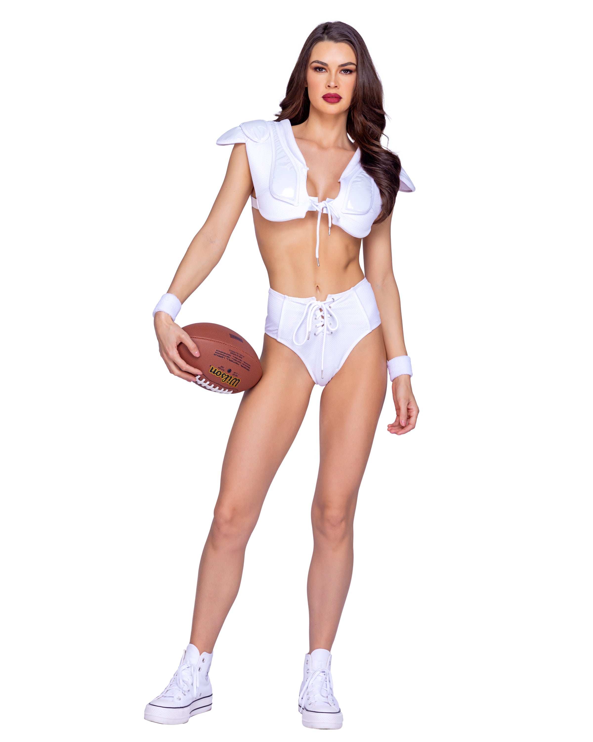 White Elite 6400 - 3pc Varsity Babe Football Player Costumes Size L