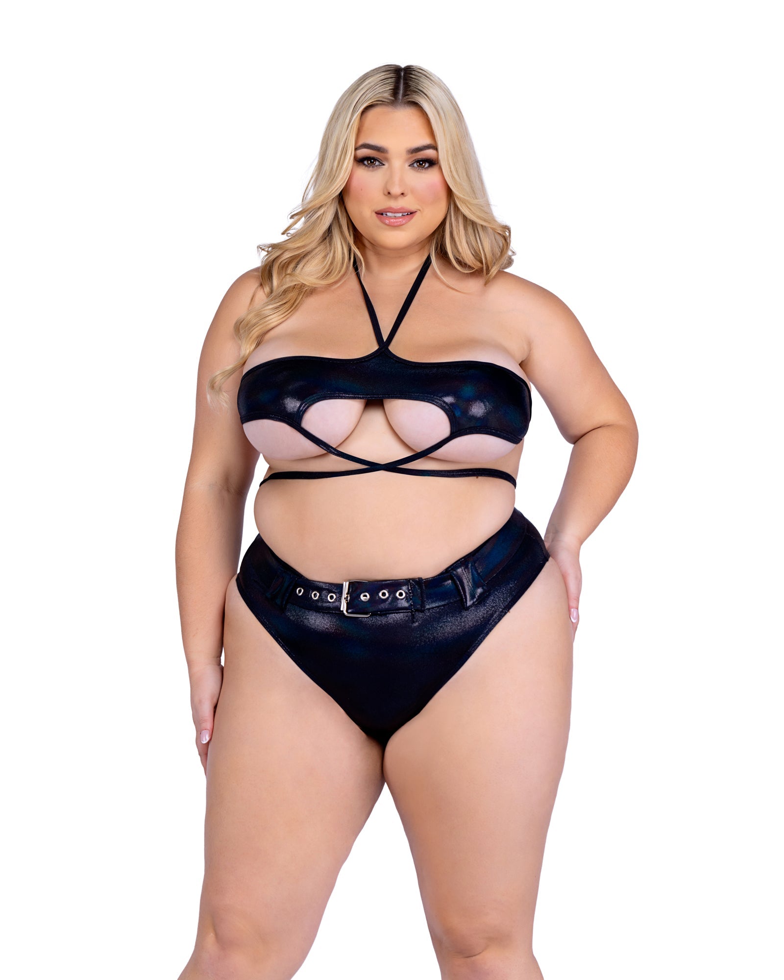 Black Velvet 6544 - Shimmer High-Waisted Shorts Ravewear Size XXL