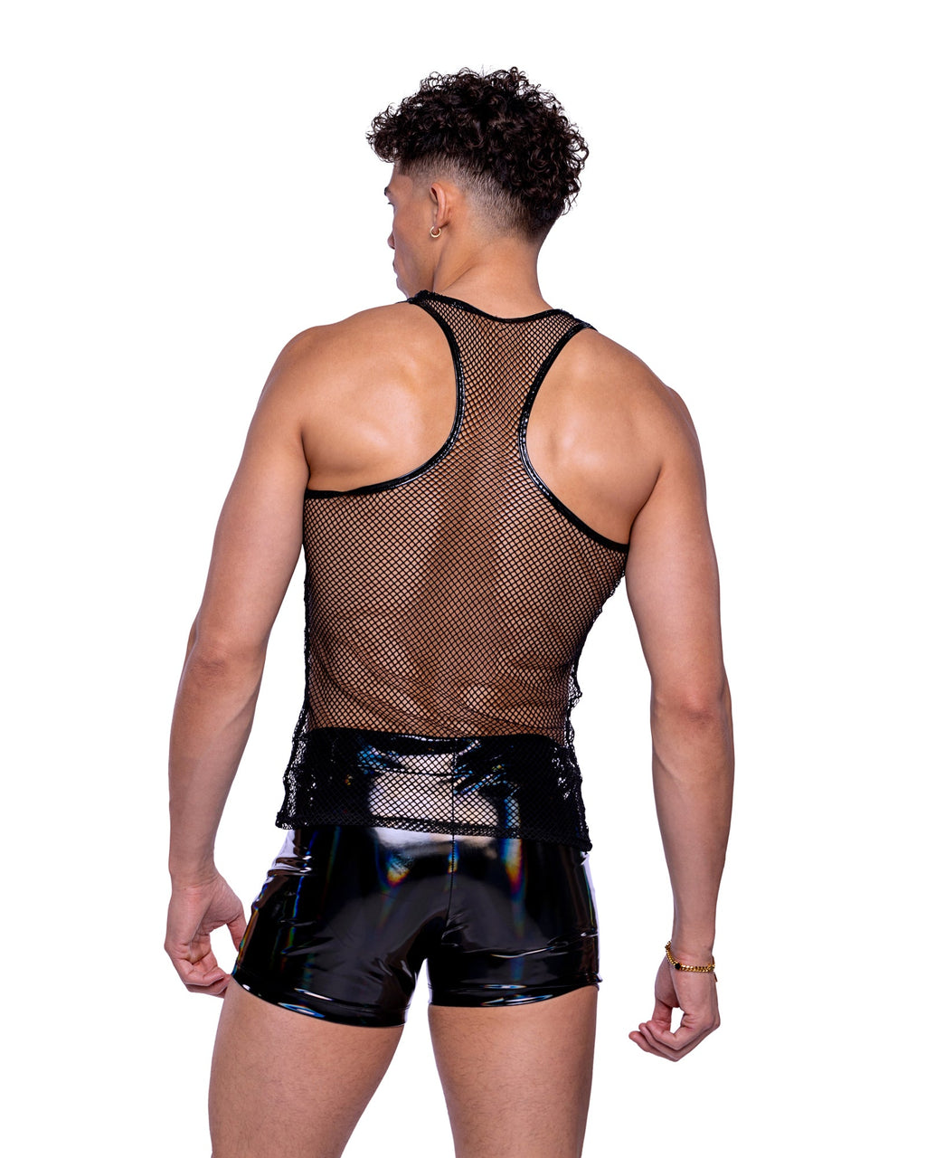 Sleek 6515 - Vinyl with Iridescent Print Shorts Ravewear Back View