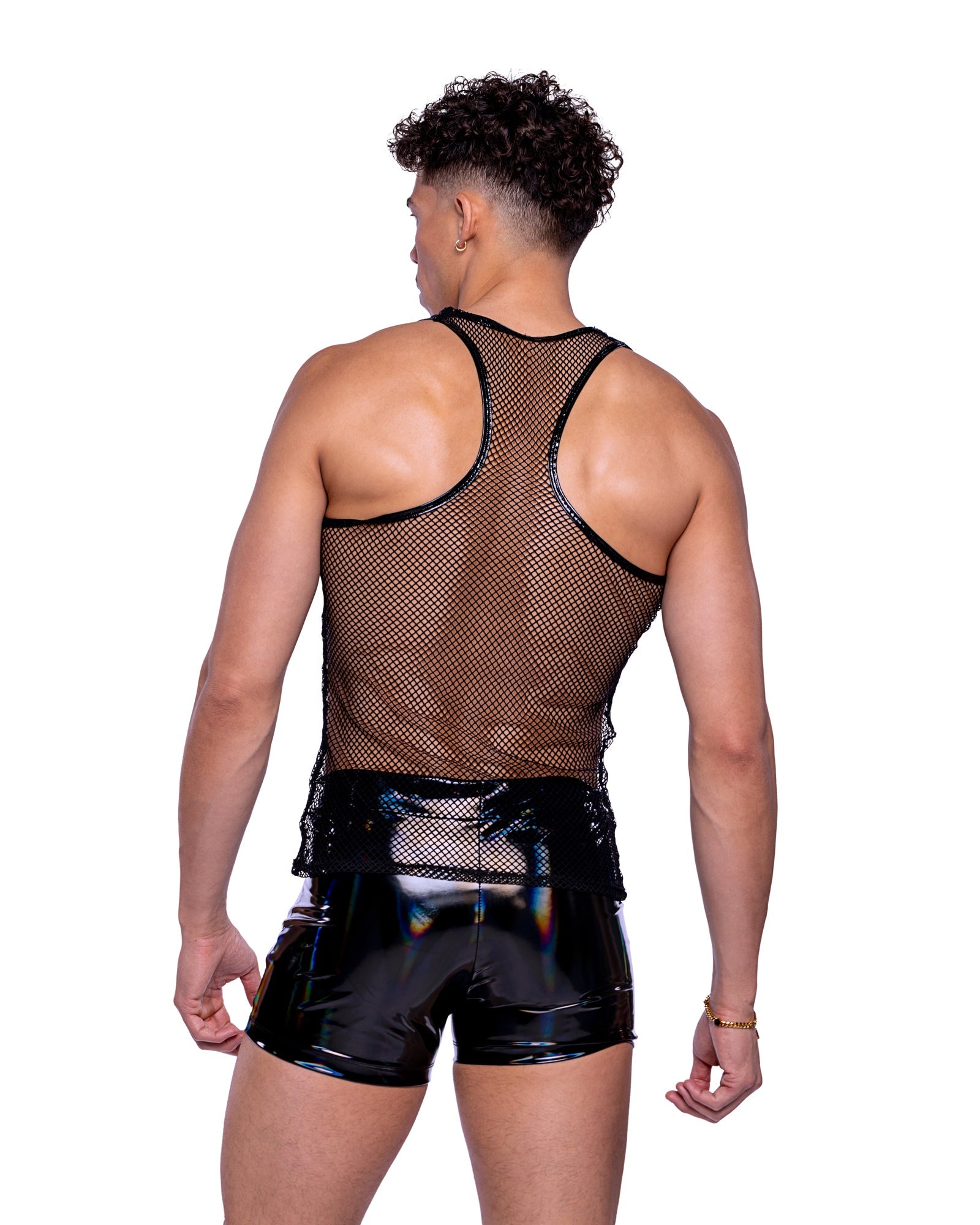 Sleek 6515 - Vinyl with Iridescent Print Shorts Ravewear Back View