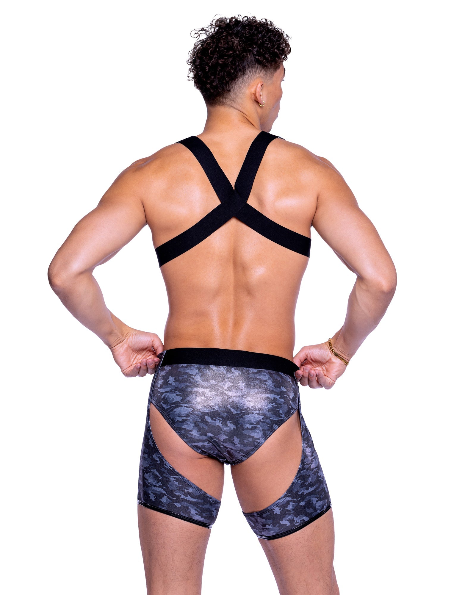 Opulent 6522 - Shimmer Camouflage Cropped Top Ravewear Back View