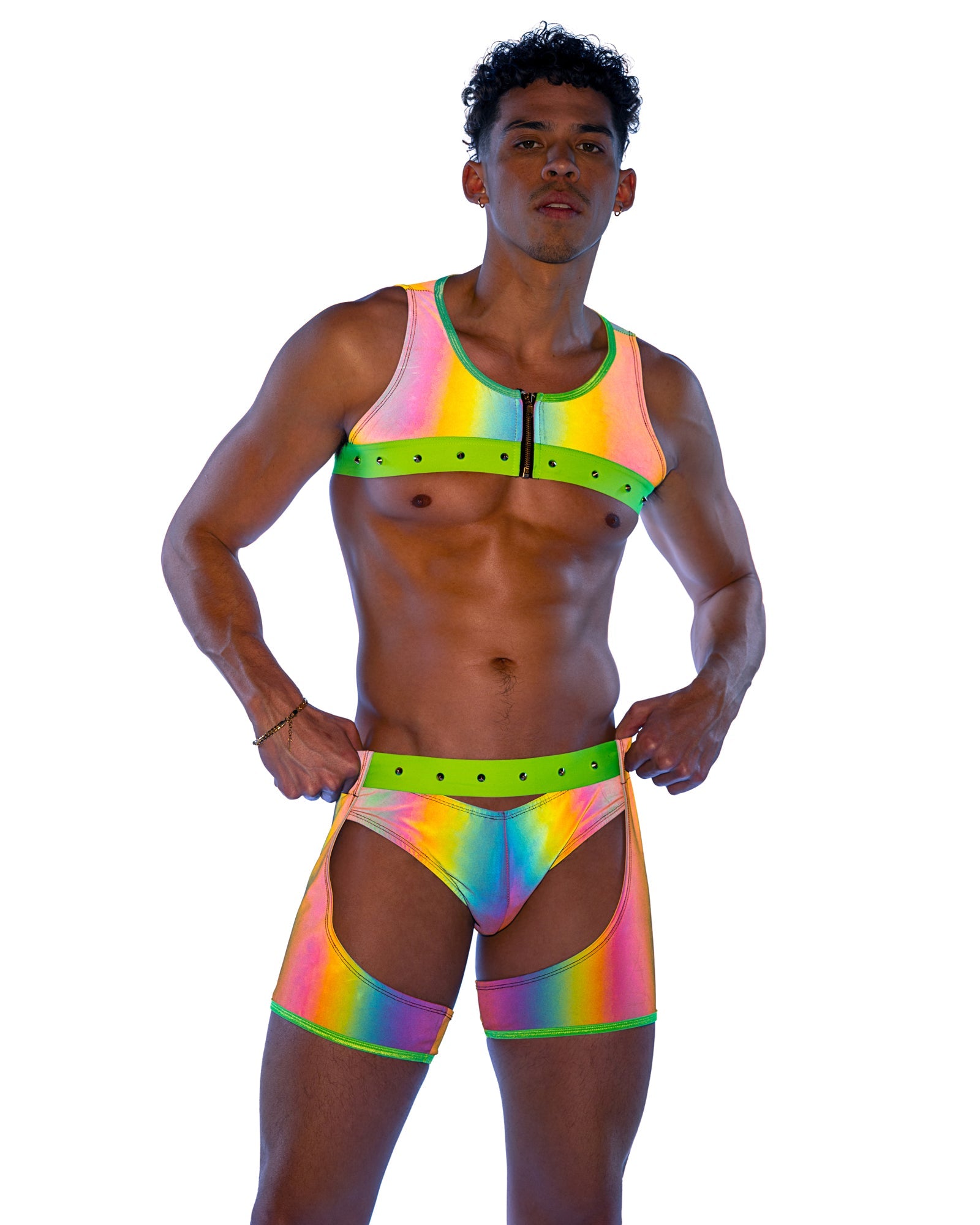 Bold 6535 - Reflective Chaps with Stud Detail Ravewear