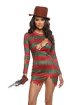 3PC Nightmare Street Vixen Costume Set in Red by Build-A-Hoochie