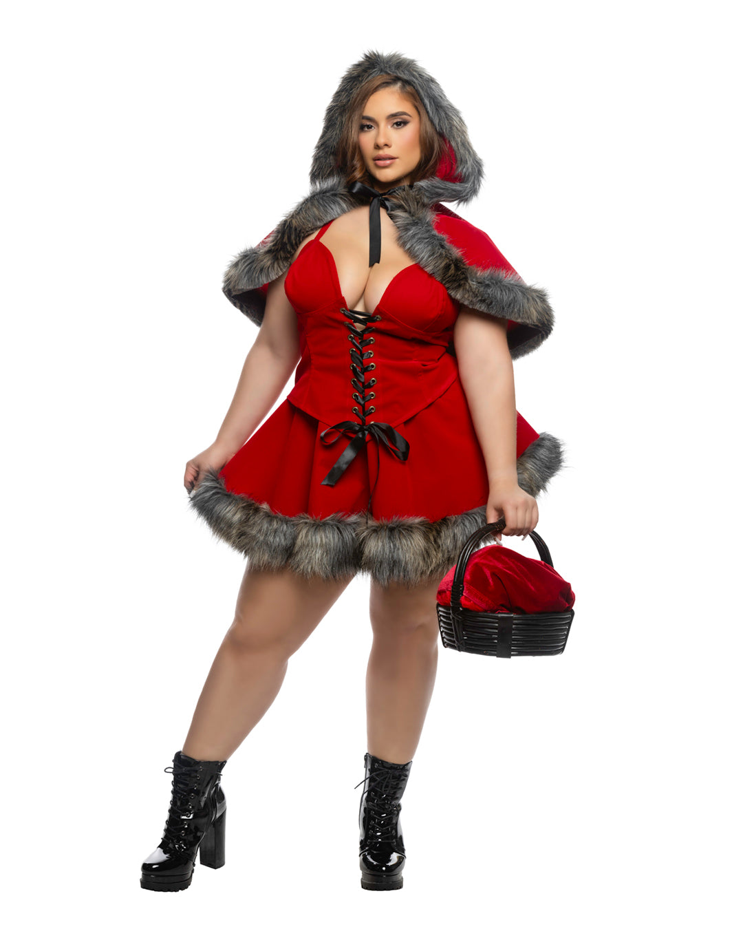 Red Desirable 6559 - 3pc Enchanted Forest Red Costumes Plus Size Model Size XXL