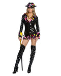2PC Flirty Pimp Babe Costume Set in Black by Build-A-Hoochie