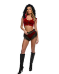 3PC Holiday Vixen Costume Set in Red by Build-A-Hoochie