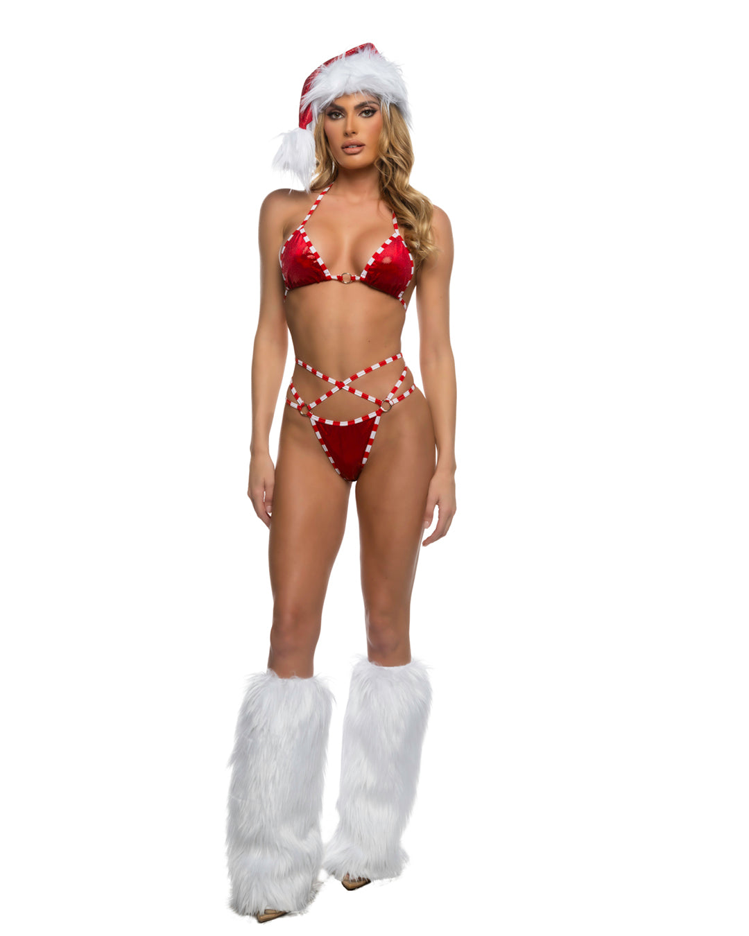 Red/white Amethyst 6625 - 2pc Holiday Candy Cutie Costumes Size L