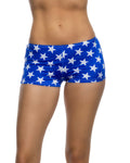 1PC Low Rise Star-Spangled Shorts Shorts in Blue by Build-A-Hoochie