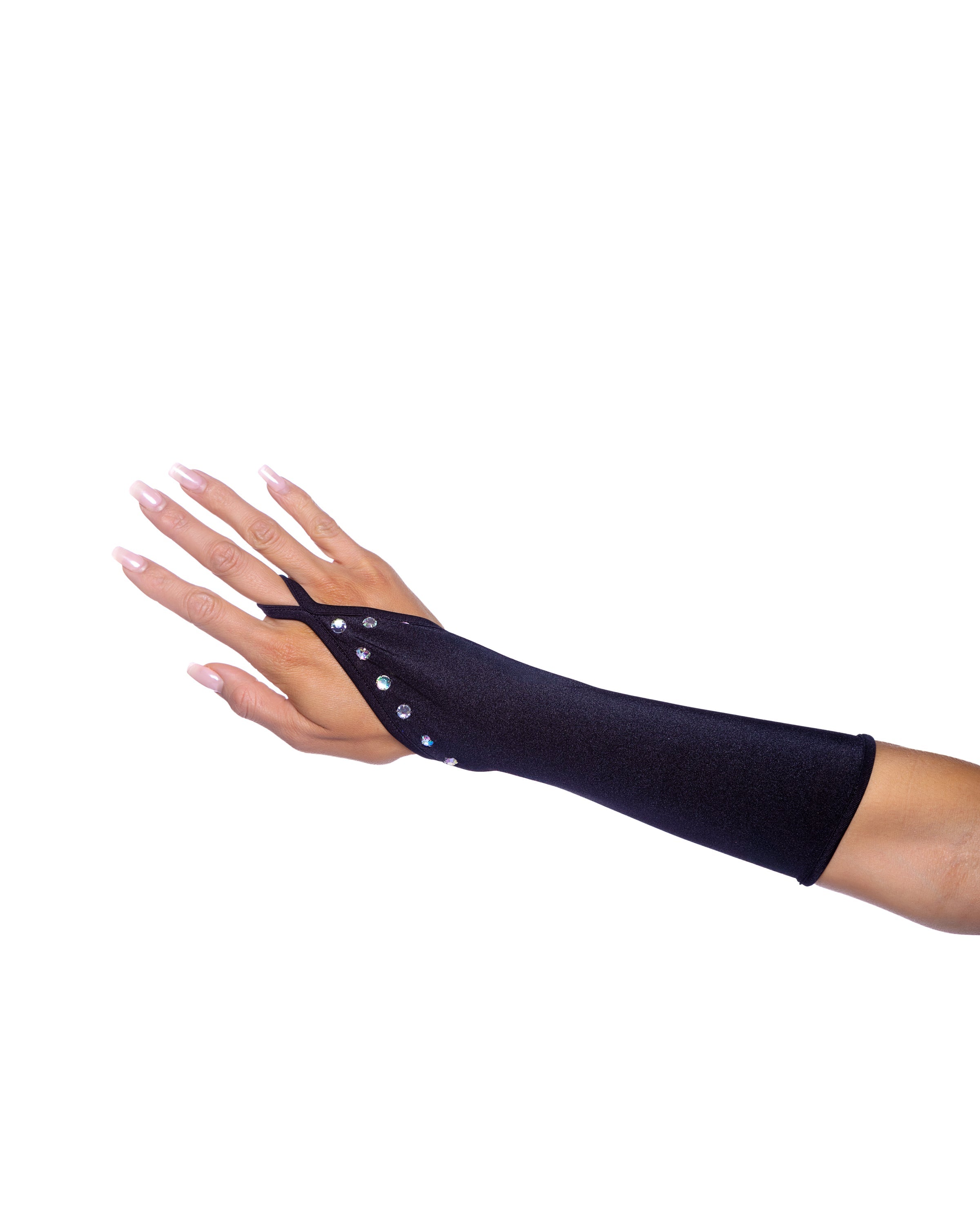 BAH6679 - Luxurious Bedazzled Gloves with Rhinestones