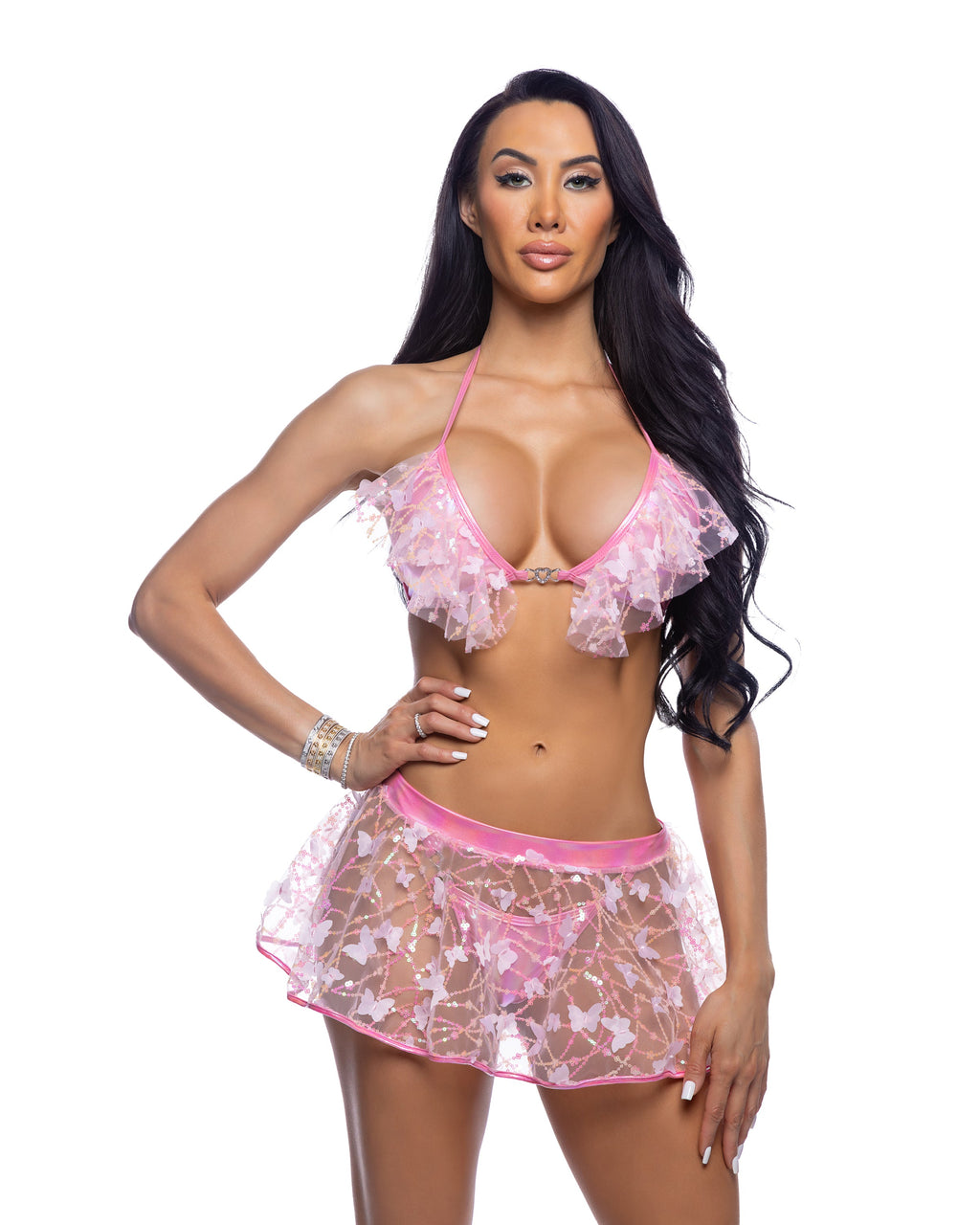 BAH6718 - Lovely Butterfly & Sequin Mini Skirt