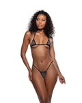Luxurious 2PC Full Rhinestone Spandex Bikini Set Dancewear Set in Black by Build-A-Hoochie