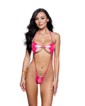 Vivacious Foil 1PC with Rings Dance Bodysuit in Berry by Build-A-Hoochie