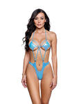 Lush Mini Foil 5-Ring 1PC Dance Bodysuit in Baby Blue by Build-A-Hoochie