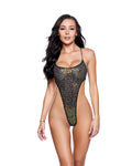 Vivacious Sequin Net String-Back Bodysuit Dance Bodysuit in Black by Build-A-Hoochie