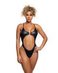 Foxy Shimmer Bodysuit with Heart Ring Dance Bodysuit in Black by Build-A-Hoochie