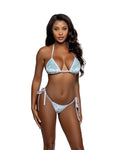 Angelic 2PC Velvet Tie-Side Bikini Set Dancewear Set in Baby Blue by Build-A-Hoochie